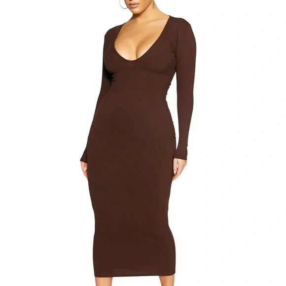 naked wardrobe | Dresses | Naked Wardrobe So Very Snatched Dress In Dark  Chocolate | Poshmark